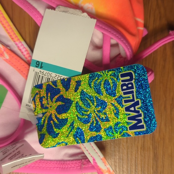 NWT Malibu Girls 2 Pc Bikini Size 16 - Picture 8 of 8